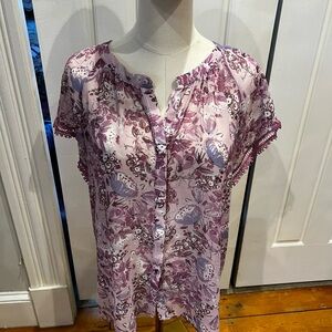 Misa Los Angeles Purple Floral Blouse